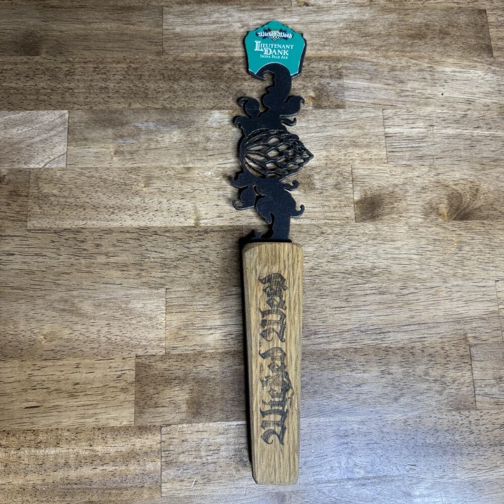 Wicked Weed Lieutenant Dank Beer Tap Handle Wood Hop IPA Draft Knob